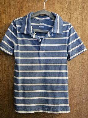 Carter's Dusty Blue Striped Polo - Kids